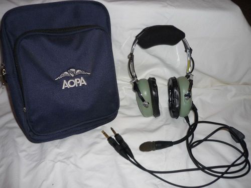 David clark h10-13s stereo dual plug aviation headset w/aopa case