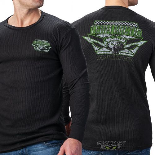 Arctic cat men's team arctic racing thermal long sleeve t-shirt - black 5273-45_