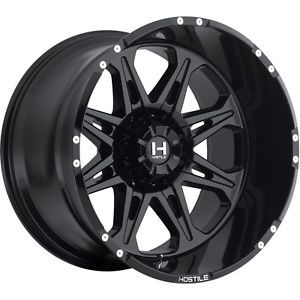 20x9 black hostile havoc h102 8x6.5 +10 wheels nitto trail grappler lt295/60r20