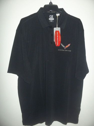 Corvette cutter &amp; buck cb drytec mens size xxl short sleeve polo shirt nwt