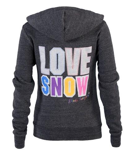 Divas snow gear ladies love snow hoody/hoodie sweatshirt - black (sm / small)
