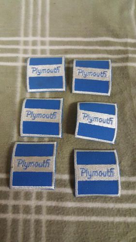 Lot of 6 nos plymouth jacket patches. chrysler.