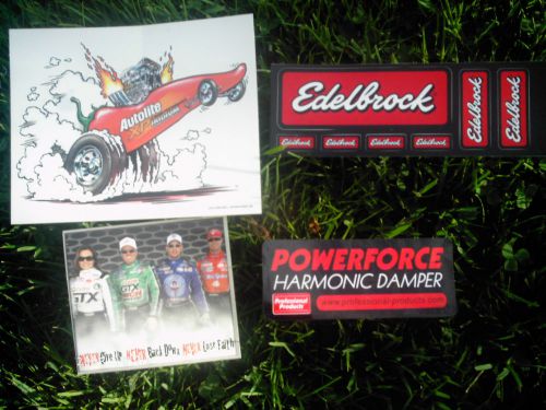 One each autolite ,edelbrock,powerforce dampers ,john force crew  racing  decal