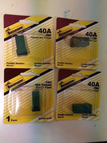 Cooper bussmann 40a fmx fuses - female maxi fuse - lot of 4 - bp/fmx-40-rp