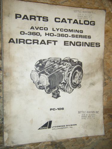 1970 avco lycoming 0-360 ho-360 series aircraft engines factory parts catalog
