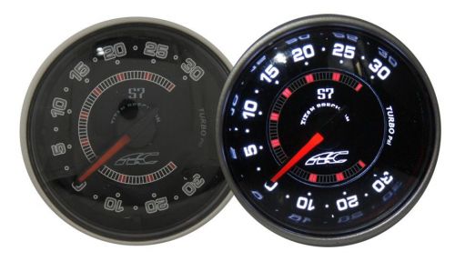 60mm black 3d s7 titan turbo boost white led gauge meter universal clear lens
