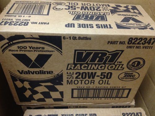 Valvoline 211 vr1 20w50 conventional racing oil - high zinc - case of 12 quarts