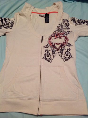 Harley davidson sweatshirt jacket s pink rhinestones cute!