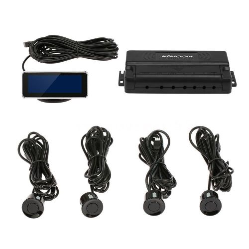 Kkmoon led parking assist system car parking reverse radar alert 4 sensors p2d1