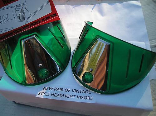 New pair of green vintage style head light visors !