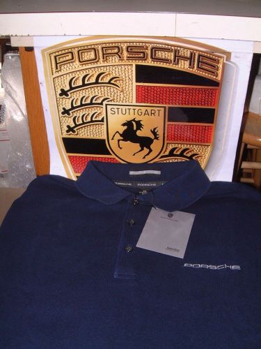 Porsche design nos sueded long sleeved polo shirt usa:size l = euro xl. nibwt!