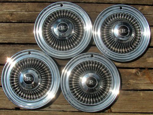 1964 buick riviera hub caps hubcaps 15&#034; wheel covers set - very nice condition