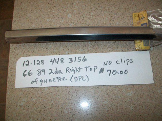 Nos rambler stainless strip - 1966 ambassador dpl right side quarter - 2 dr
