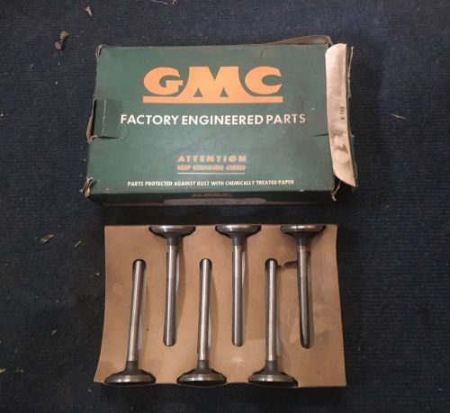 Vintage set of 6 new old stock gmc 302 engine exhaust valve 2193985 1952-1958