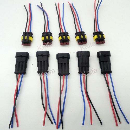 50pcs  3p waterproof electrical connector plug with wire wire motorcycle harness