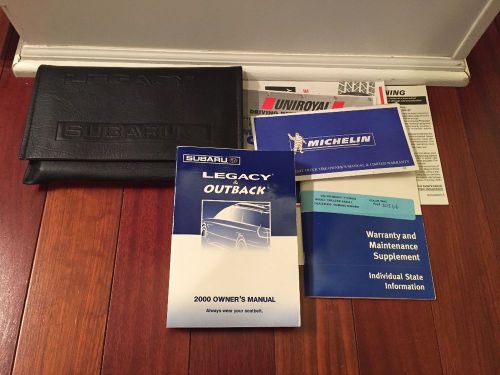 Oem owners manual leather case supplement books  2000 subaru legacy outback awd