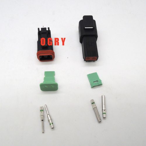 Deutsch dt 2 pin black connector waterproof electrical kit 14 ga solid contacts