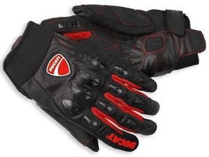 Ducati twin five flow leather summer men  motorcycle gloves protected black