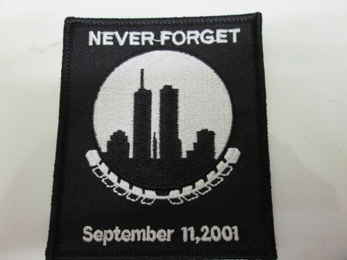 #biker patch "never forget  sepember 11, 2001."