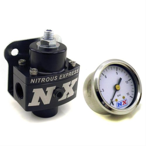 Nx fuel pressure regulator aluminum satin 4 1/2-9 psi univ w/ gauge 15952