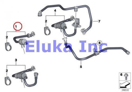 Bmw genuine fuel tank breather valve fuel tank ventilation valve with pipe e82 e