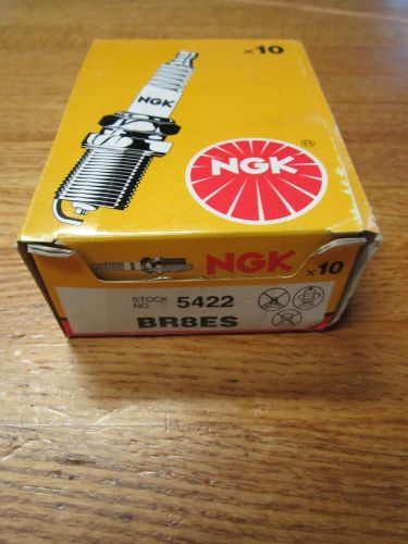 Ngk lot of 10 nos marine boat engine spark plugs stock no. 5422 br8es new in box