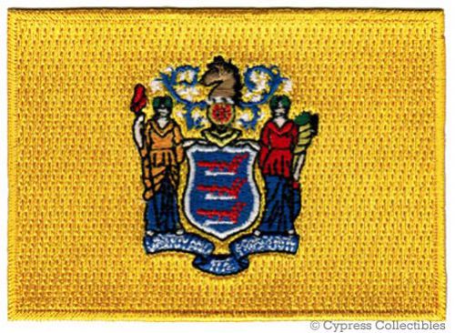 New jersey biker vest patch embroidered state flag nj iron-on