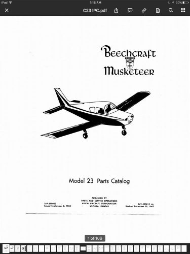 Beechcraft mosketeer parts catalog