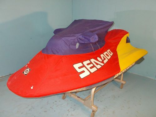 Sea doo gsx gs gsi cover red blue &amp; yellow with damage oem
