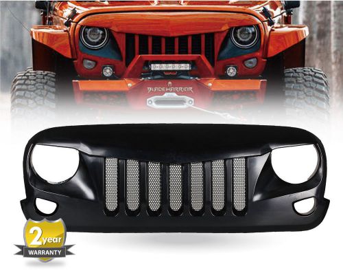 Eagle eye matte black front hood grill grille grid for jeep wrangler 2007-2016