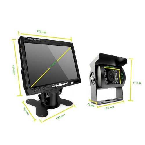Truck rear view wireless ir night vision backup camera kit 7 inch tft lcd camper