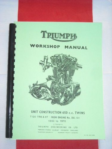 Shop manual fits 1968 triumph 650 bonneville trophy tiger t120 tr6