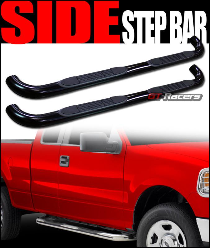 3" heavyduty side step nerf bars running board 2007-2013 jeep wrangler 4 door bk
