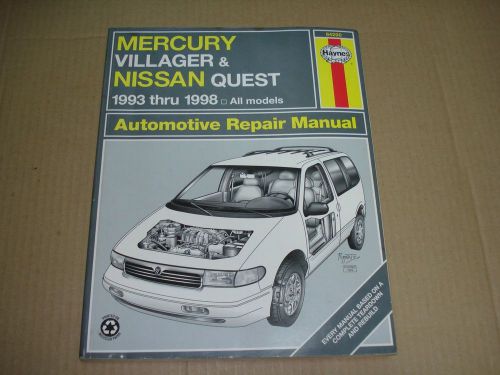 1993-1998 mercury villager &amp; nissan quest repair manual
