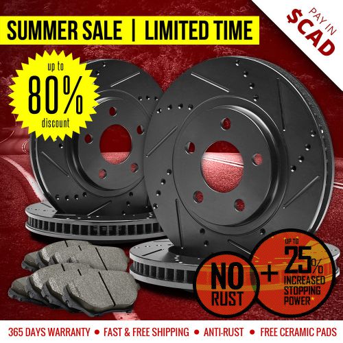 Buy 2013 Chrysler 200 (See Desc.) Black Slot Drill Rotor Max Pads F+R