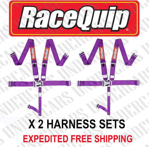 Racequip 5 point purple seat belts pair 711051 racing harness imca razor rzr