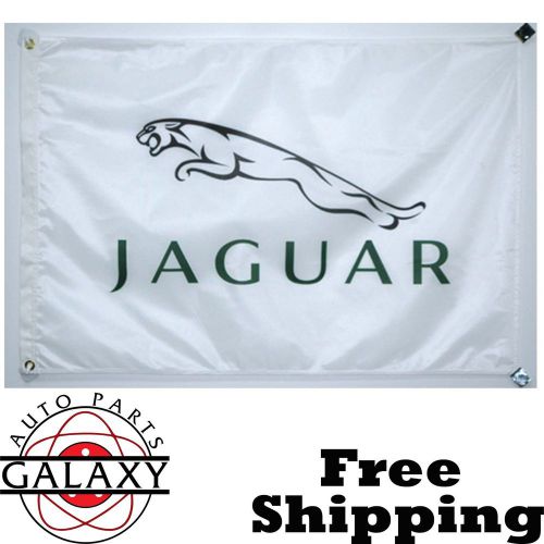 2.5&#039; x 3.5&#039; jaguar logo car dealer on white banner flag/sign