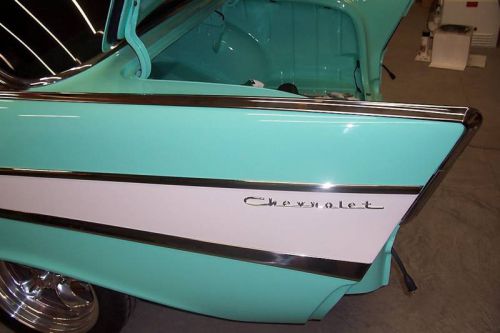 1957 57 chevy belair top fin moulding complete with inserts hardtop sedan conv