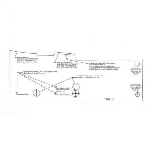 Full size chevy rear antenna template, 1958