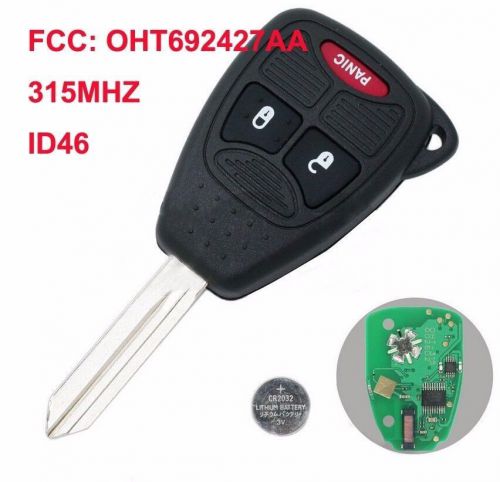Remote key 3 button 315mhz for chrysler jeep dodge fcc:oht