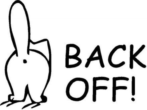 Simon&#039;s cat funny &#034;back off&#034; tailgater 5&#034;x 6&#034;  decal cute- choice of colors