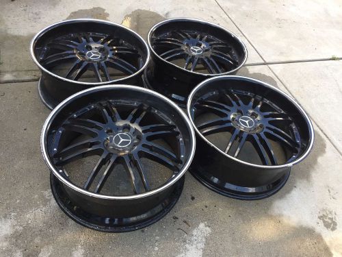 Black rims w/ polished lip 5x120 mercedes 22x9