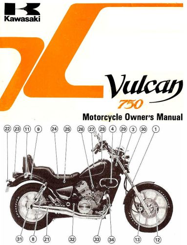 1993 kawasaki vulcan 750 motorcycle owners manual -vulcan 750 vn750a9-kawasaki