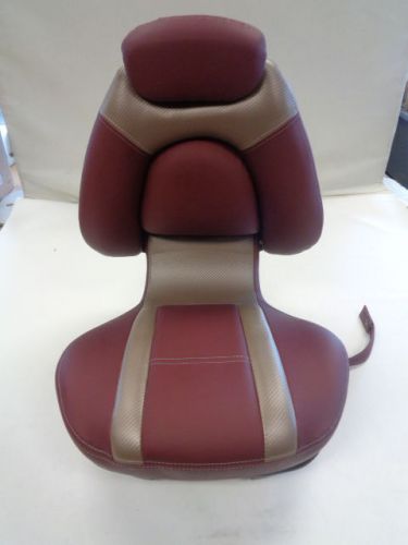 Ranger vinyl burgundy / tan folding fishing seat 25" x 17 1/2" marine boat