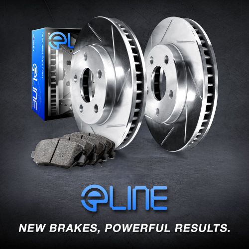 Front eline slotted brake rotors &amp; heavy duty brake pads fes.61027.04
