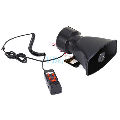1 pcs 12v black vehicle 5 sound tone max 300db speaker loud horn with microphone