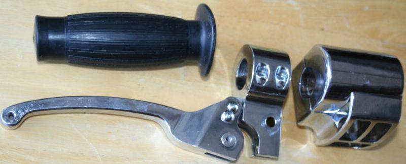 Harley custom handle bar switch housings with throttle and grips 1982-1985 1" 