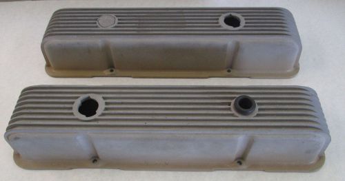Chevy cal custom aluminum finned valve covers sb 283 327 350 vintage j11191