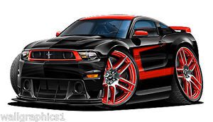 2012 ford mustang boss 302 laguna seca wall graphic vinyl decal man cave boys