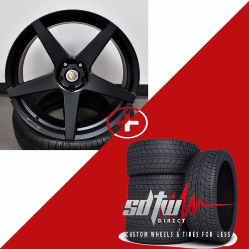 20&#034; stuttgart staggered concave wheels w tires rims satin black rims 5x120